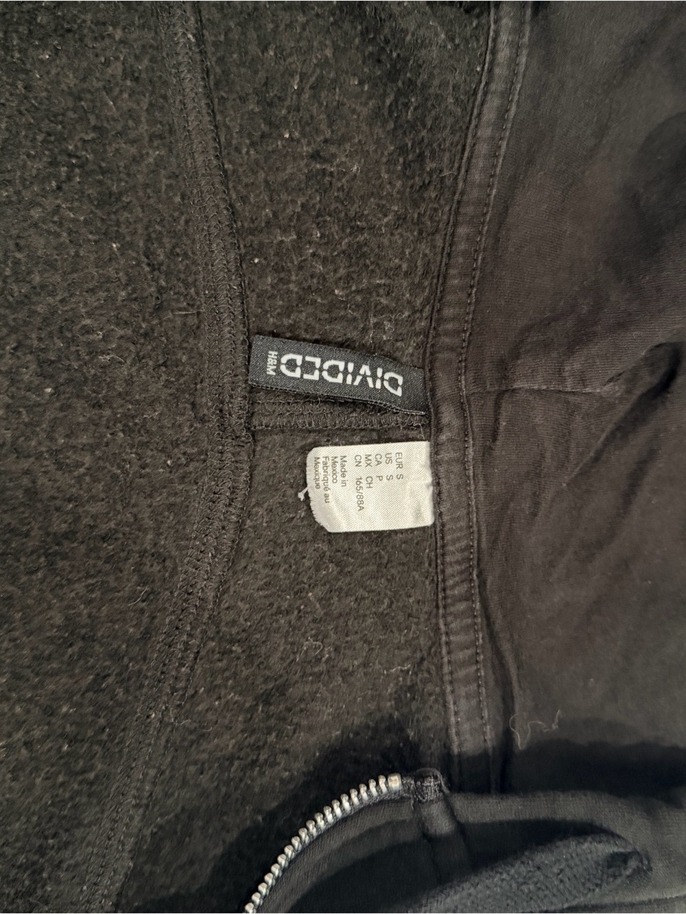 Divided Black cropped-Zip-Hoodie